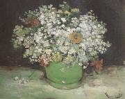 Vincent Van Gogh Vase with Zinnias and Other Flowers (nn04) oil painting reproduction